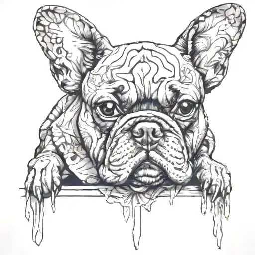 french bulldog tattoo design idea