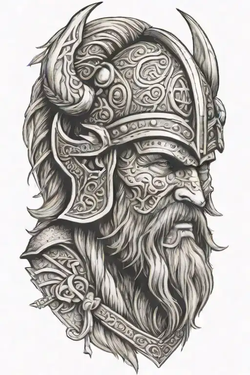 viking warrior tattoo design idea