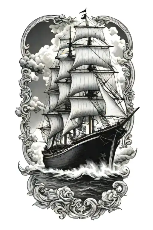 ship tattoo design idea