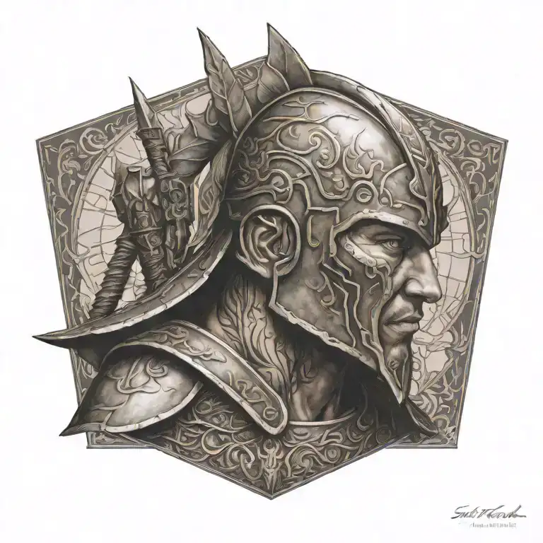 warrior tattoo design idea