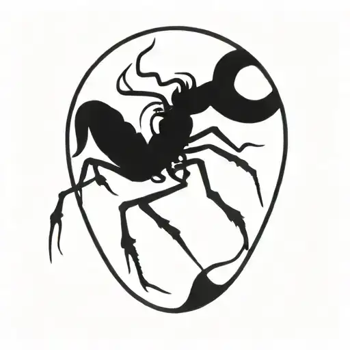 scorpio zodiac sign, capricorn trash polka elements tattoo design idea