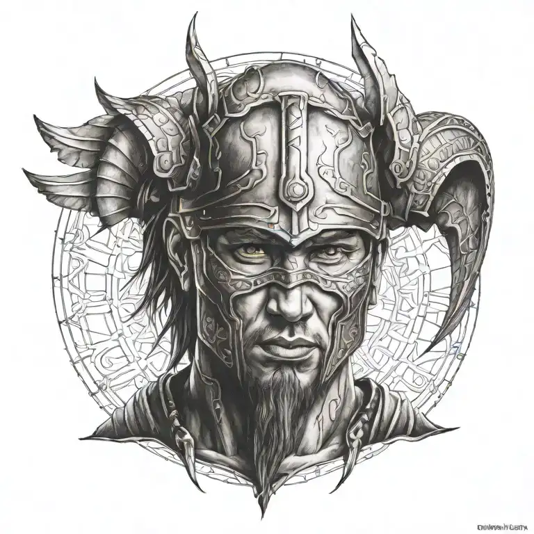 warrior tattoo design idea