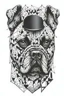 buldog francuski  , trash polka style tattoo Ignorant style tattoo tattoo design idea