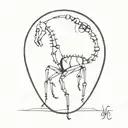scorpio zodiac sign, capricorn trash polka tattoo design idea