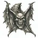 skeleton bat tattoo design idea