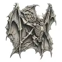 skeleton bat tattoo design idea