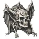 skeleton bat tattoo design idea