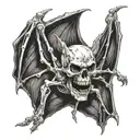 skeleton bat tattoo design idea