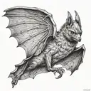Indian bat tattoo design idea