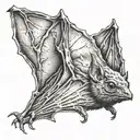 Indian bat tattoo design idea