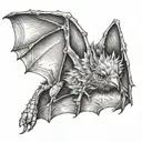 Indian bat tattoo design idea