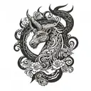Capricorn tattoo design idea