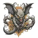 bat corpse tattoo design idea