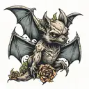 bat corpse tattoo design idea