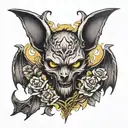 bat corpse tattoo design idea