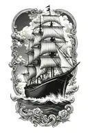 ship tattoo design idea