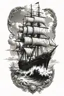 ship tattoo design idea