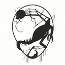 scorpio zodiac sign, capricorn trash polka tattoo design idea