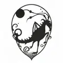 scorpio zodiac sign, capricorn trash polka tattoo design idea