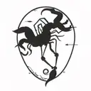 scorpio zodiac sign, capricorn trash polka elements tattoo design idea