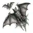 bat corpse tattoo design idea