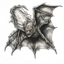 bat corpse tattoo design idea