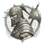 warrior tattoo design idea