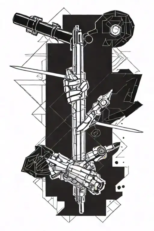 narsil and lightsaber duel tattoo design idea
