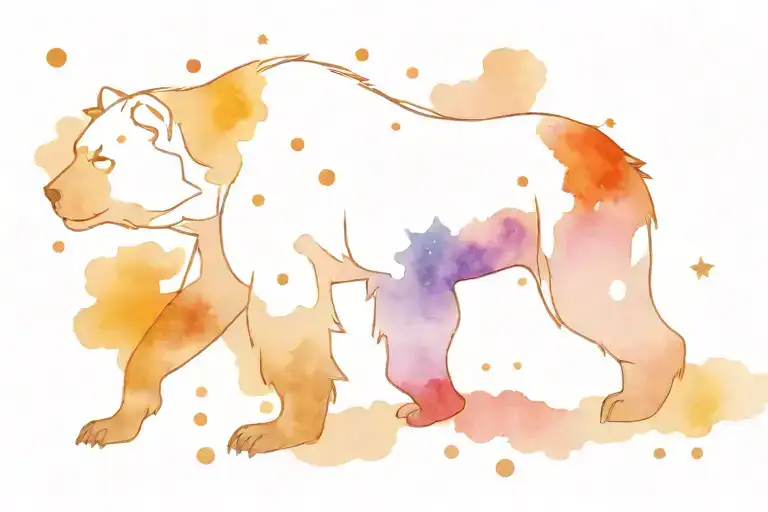 Ursa Major constellation with silhouette behind tattoo design idea