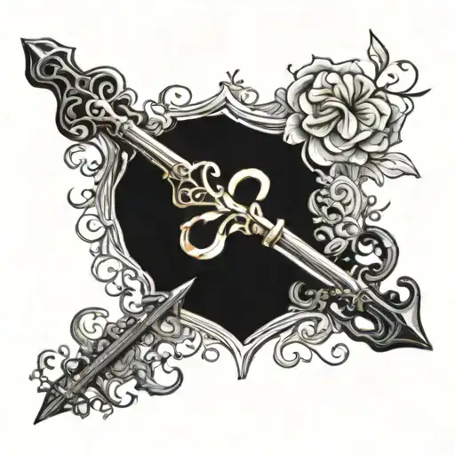 skeleton  key tattoo design idea