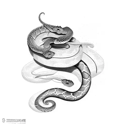 A snake slithering through a streaming logo tattoo design idea