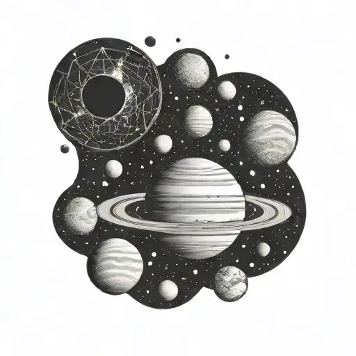solar system planets tattoo design idea