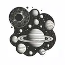 solar system planets tattoo design idea