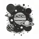 solar system planets tattoo design idea