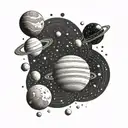 solar system planets tattoo design idea