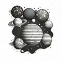 solar system planets tattoo design idea