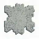 An intricate maze with stock charts as the walls ES 5058  tattoo design idea