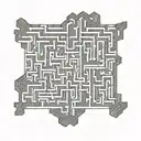 An intricate maze with stock charts as the walls ES 5058  tattoo design idea