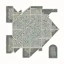 An intricate maze with stock charts as the walls ES 5058  tattoo design idea