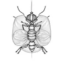 lantern bug with lantern tattoo design idea