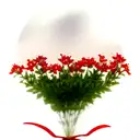 flowers with red ribbon and bells from your name  tattoo design idea
