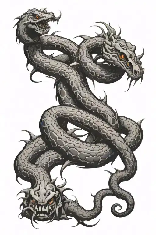 the background is such a land with lava and a snake and a spider crawl out of it at the elbow tattoo design idea