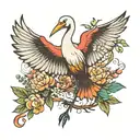 stork bird tattoo design idea