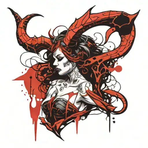 succubus full sillohet back view for shoulder tattoo tattoo design idea