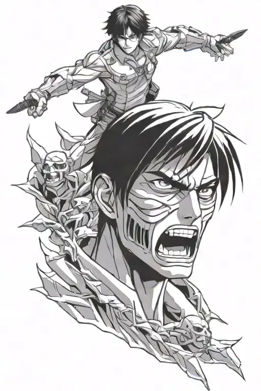 attack titan eren yeager tattoo design idea
