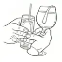 two hands, one holding a coca cola and the other holding a glass of wine tattoo design idea