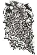 Knife from Dexter serial with text "Slice of Life" tattoo design idea