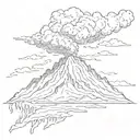 volcano tattoo design idea
