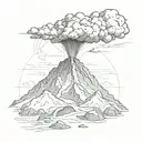 volcano tattoo design idea