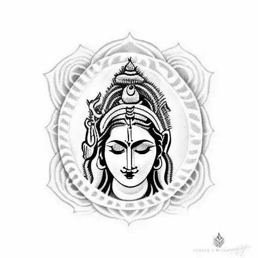 shiva parvati family love tattoo design idea
